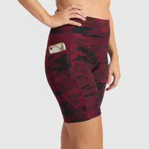 Biker Shorts - Burgundy Camo