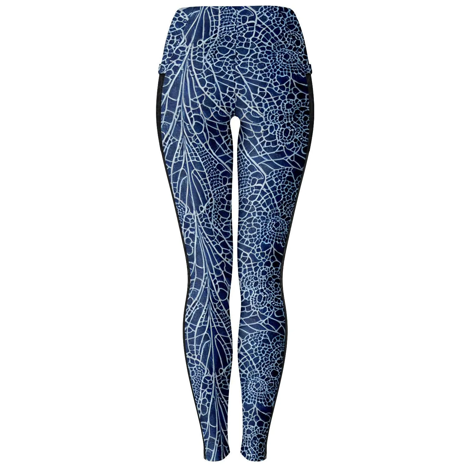 Blue Lace Mesh Pocket Legging