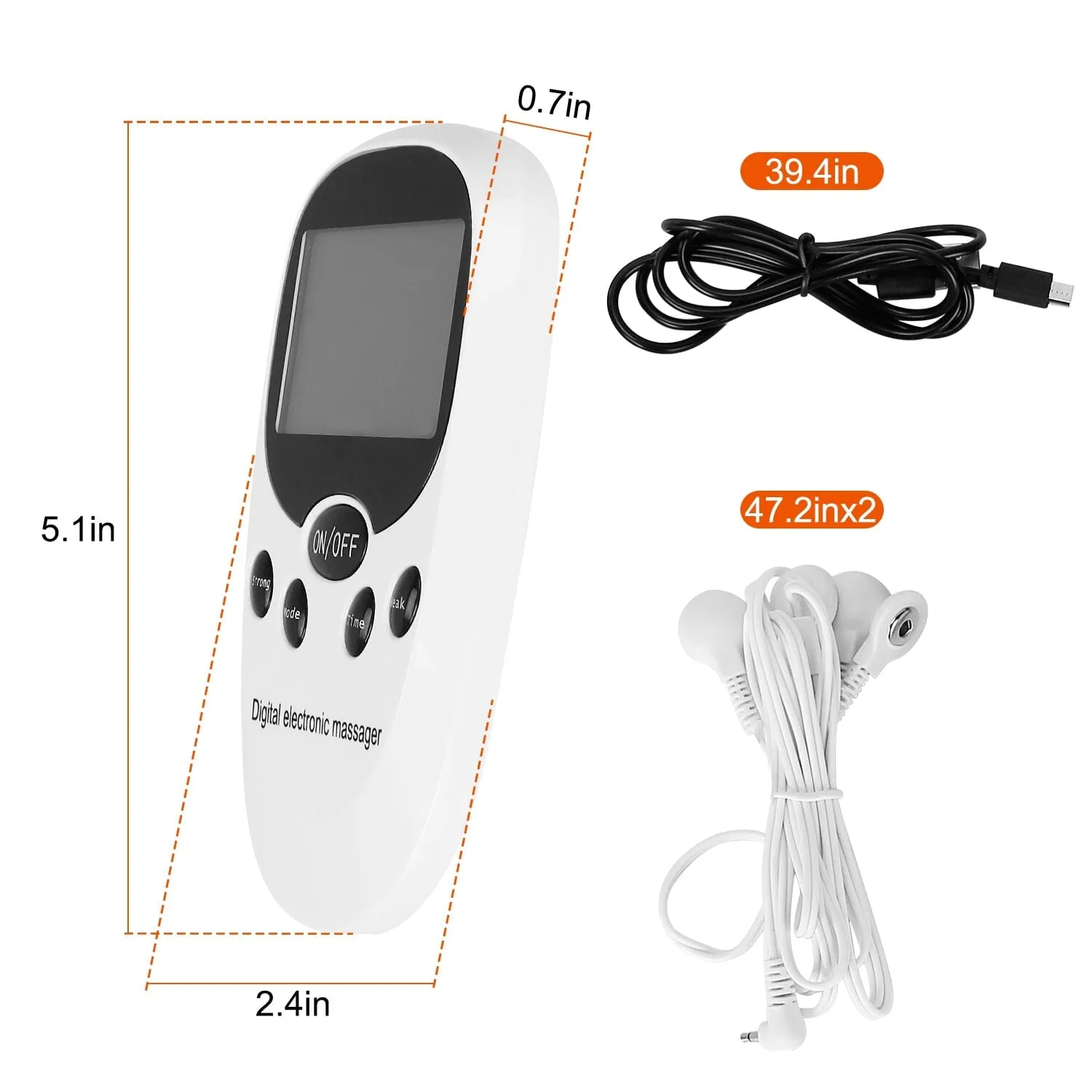 Electric Muscle Stimulator with Electrode Pads Wires