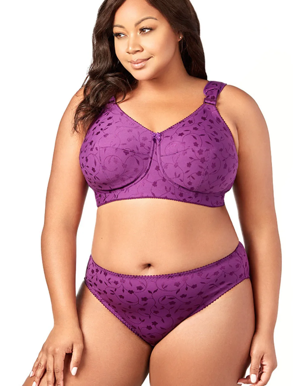 Elila Jacquard Soft Cup Bra, Aubergine | Aubergine Full Coverage Bras | Aubergine Soft Cup Bras