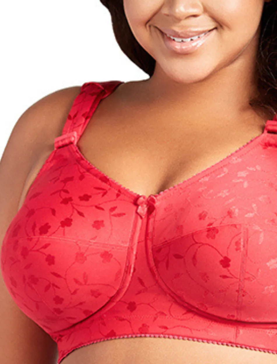 Elila Jacquard Soft Cup Bra, Red| Red Full Coverage Bras | Red Soft Cup Bras