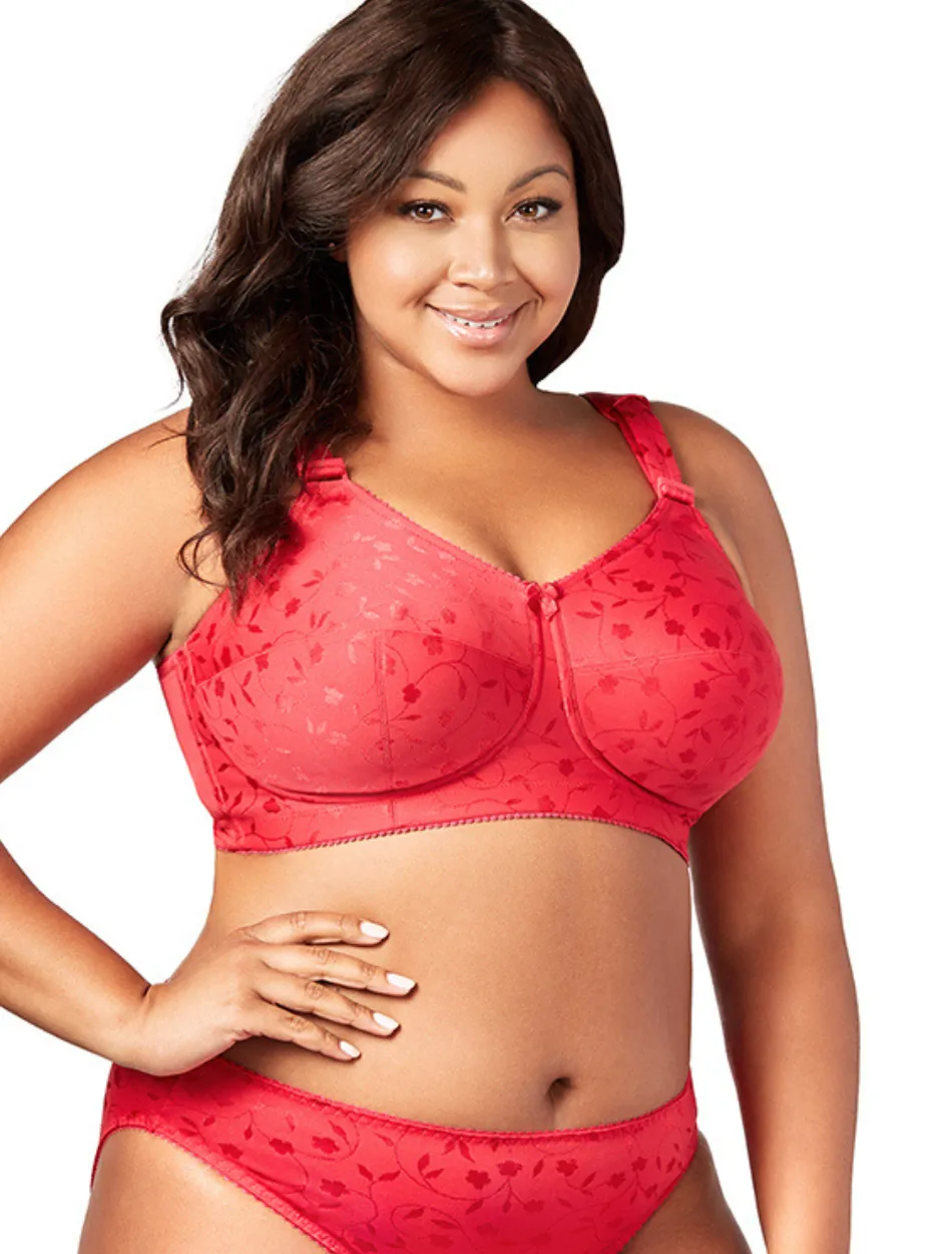 Elila Jacquard Soft Cup Bra, Red| Red Full Coverage Bras | Red Soft Cup Bras