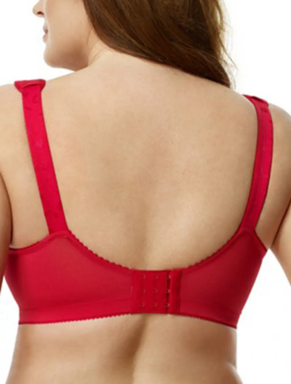 Elila Jacquard Soft Cup Bra, Red| Red Full Coverage Bras | Red Soft Cup Bras