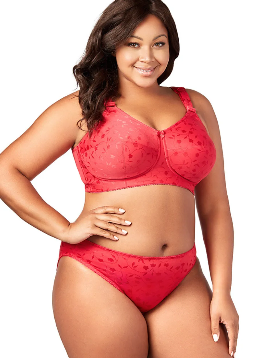 Elila Jacquard Soft Cup Bra, Red| Red Full Coverage Bras | Red Soft Cup Bras