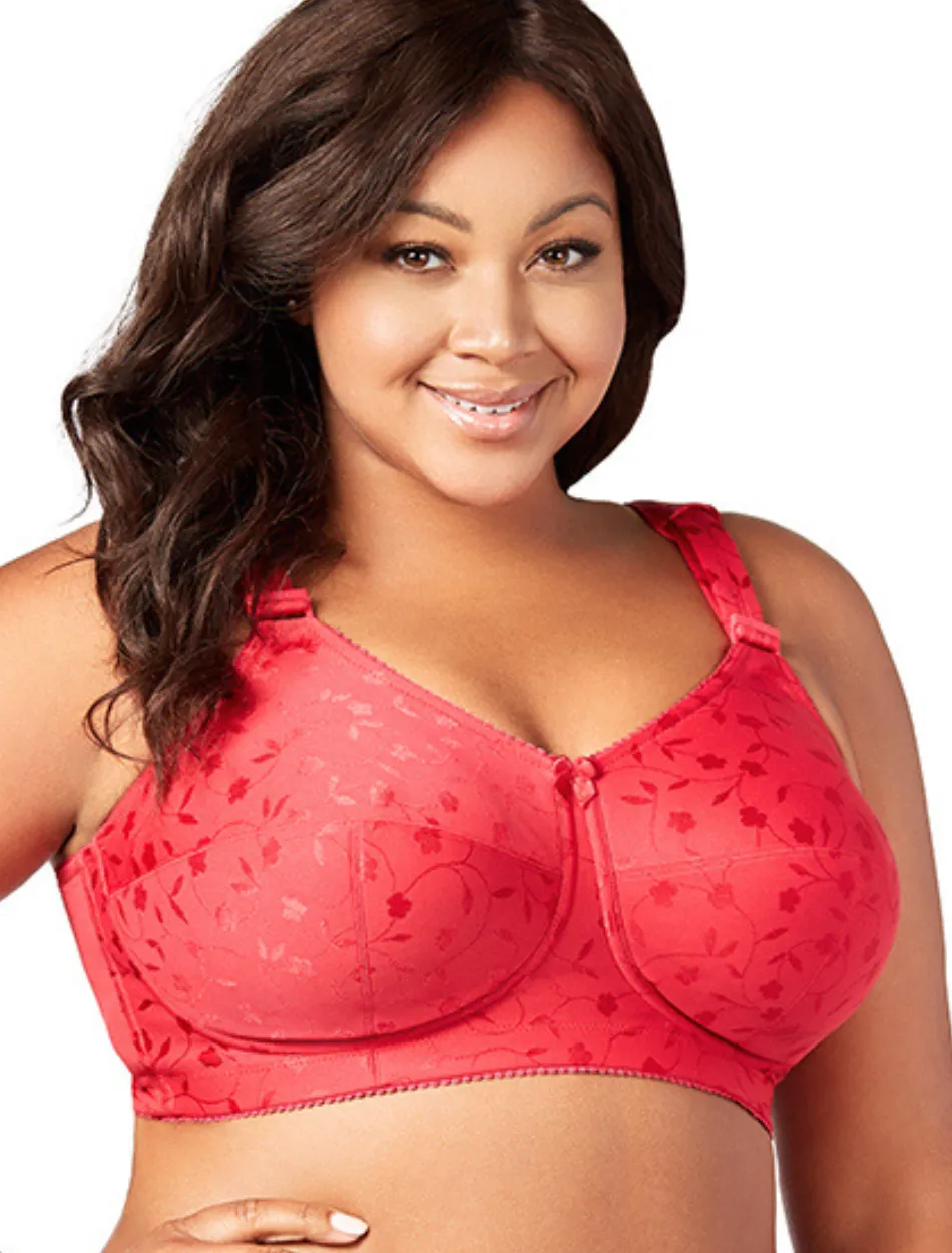 Elila Jacquard Soft Cup Bra, Red| Red Full Coverage Bras | Red Soft Cup Bras