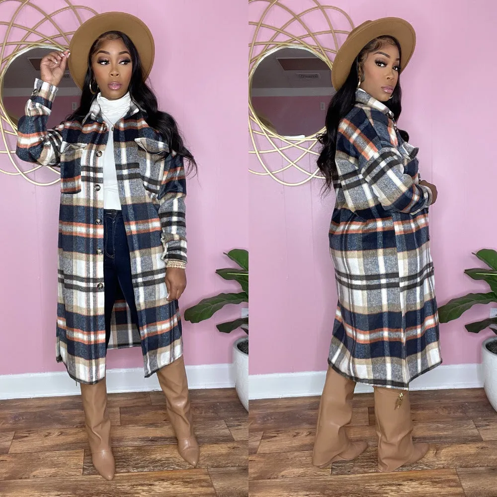 Fashion plaid shirt coat（AY2399）