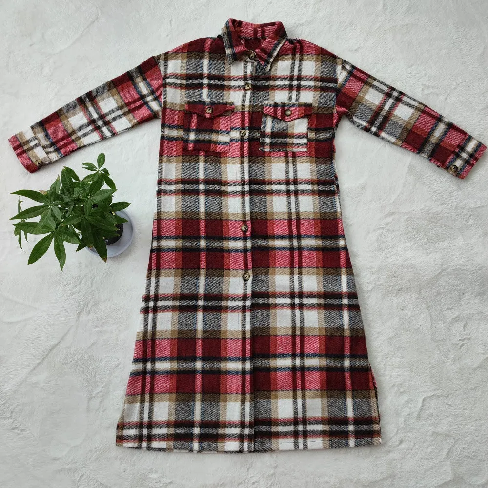 Fashion plaid shirt coat（AY2399）