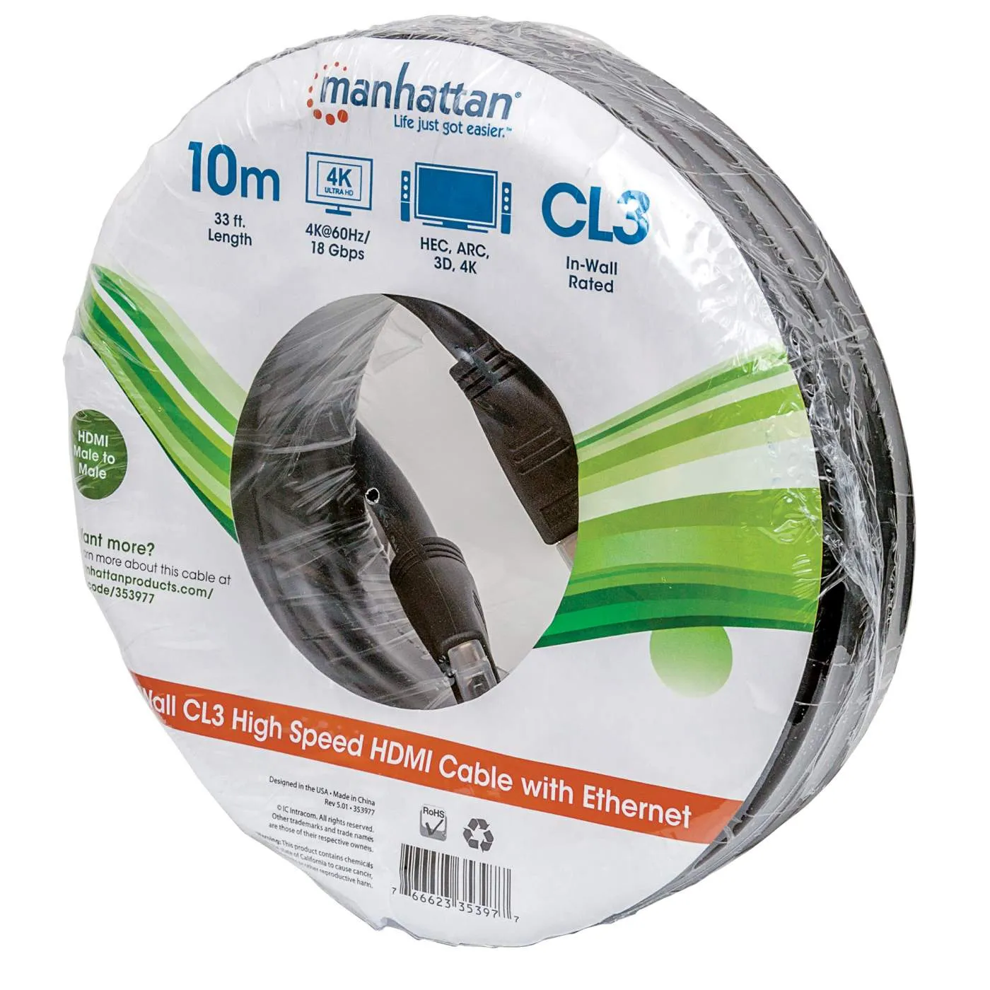 In-wall CL3 High Speed HDMI Cable with Ethernet