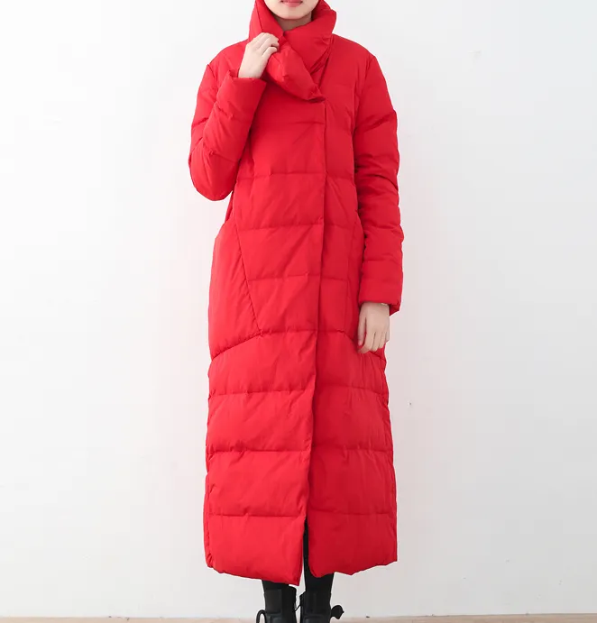 Large Pockets Long Loose Winter Women Down Jacket AMT1008