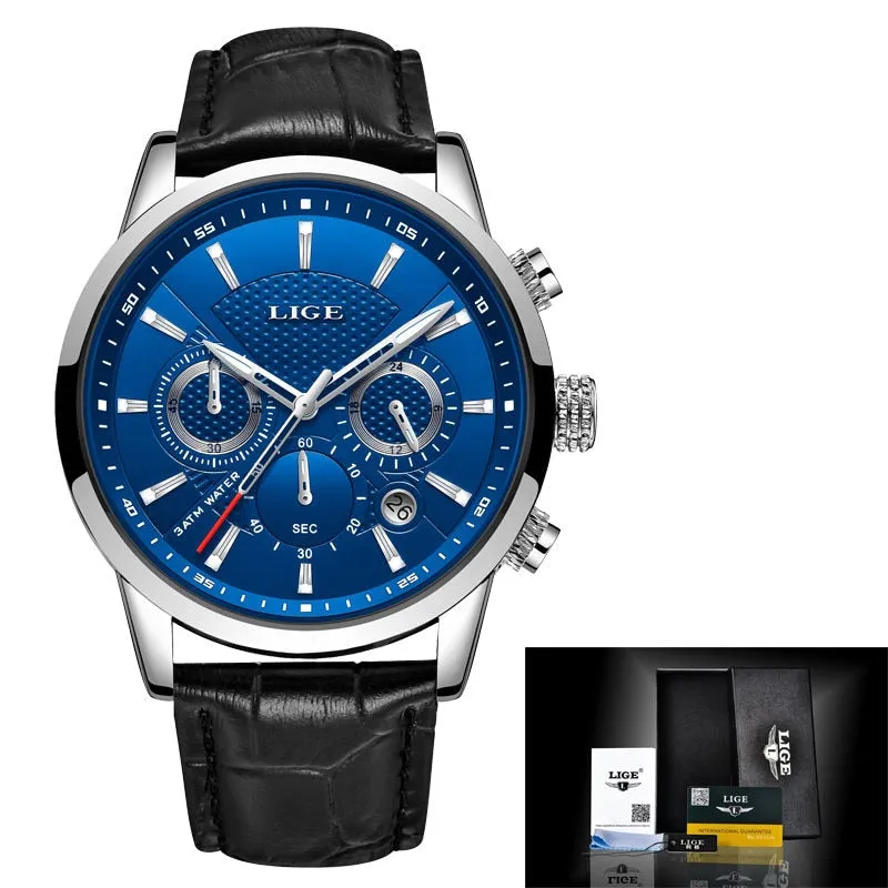 Lige Watch 9866 Leather Band