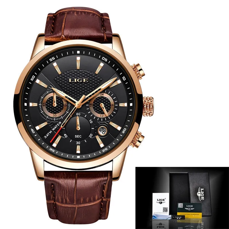 Lige Watch 9866 Leather Band