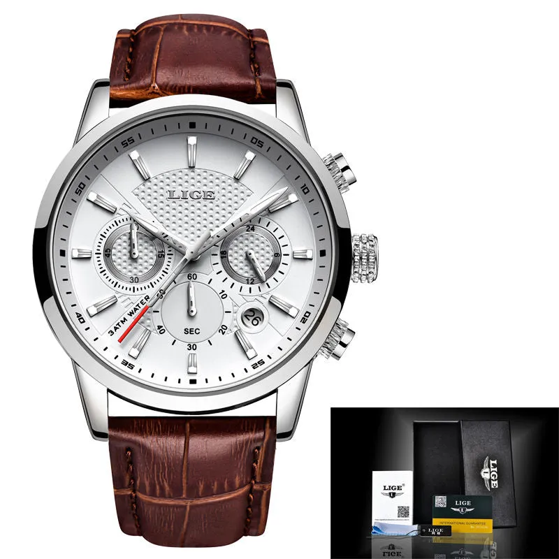 Lige Watch 9866 Leather Band