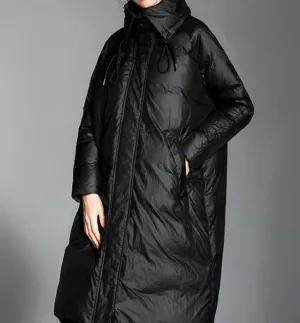 Long Women Down Puffer Coat Winter Loose 90% Duck Down Jackets 20123