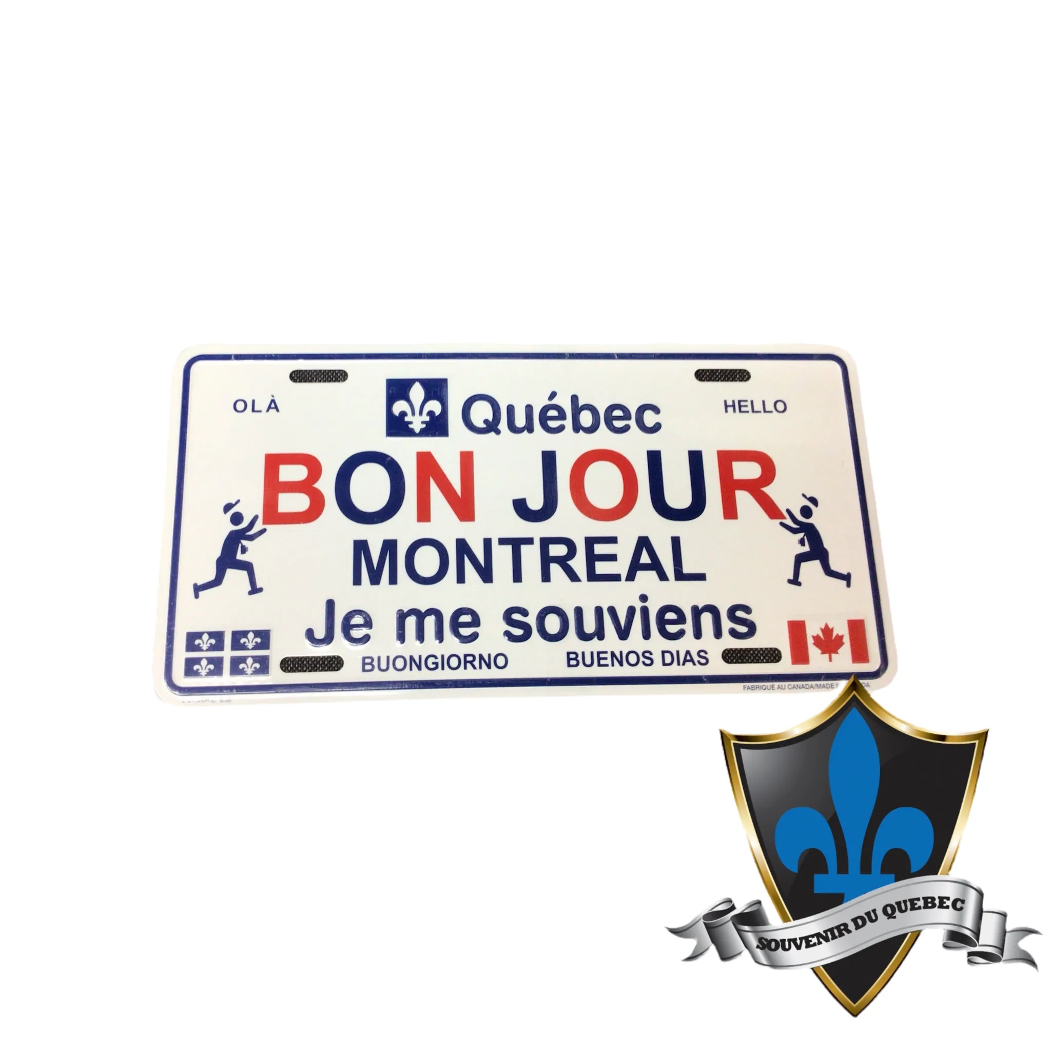 Montreal Bonjour Quebec License Plate 30cm X 15 cm