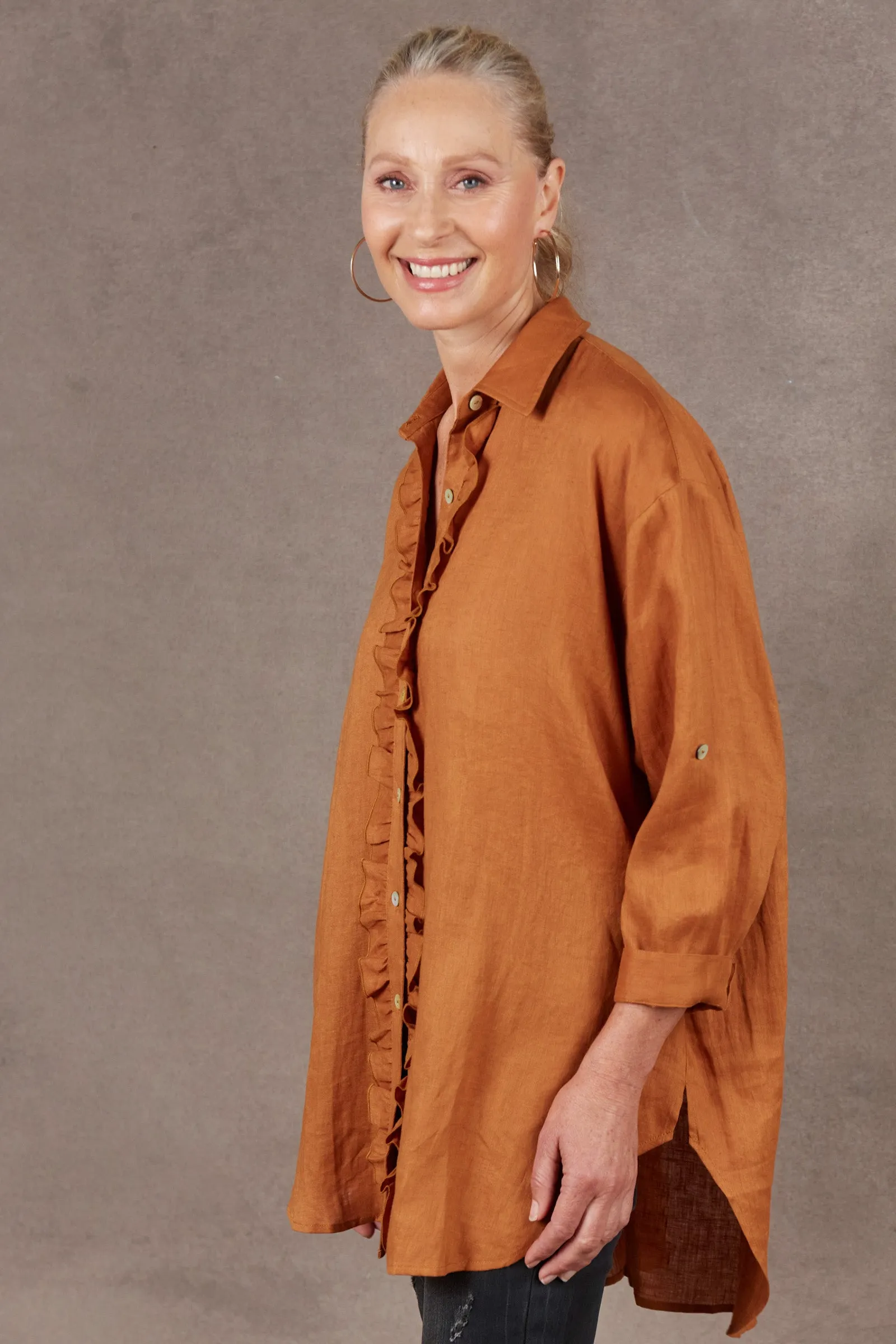 Nama Frill Shirt - Ochre