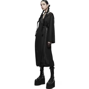 Punk Rave - DARK PATH ROBE - Women's Black Hooded Altar Robe