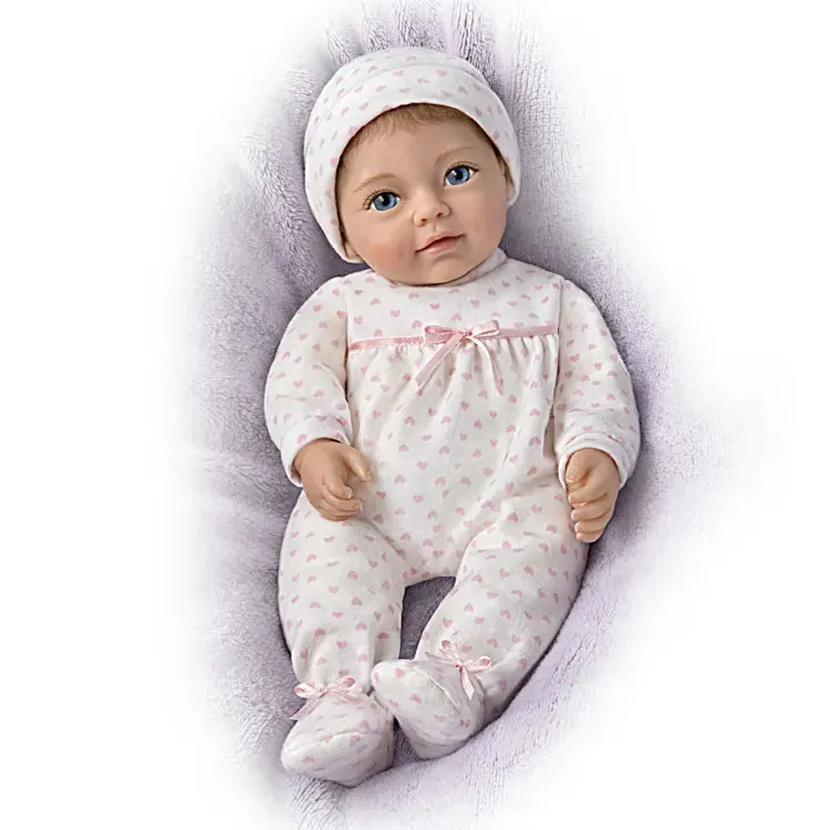 The Ashton-Drake Galleries Little Ellie Tiny Miracles Lifelike Baby Girl Doll Realistic Hand Rooted Hair Fully Poseable with Soft RealTouch® Vinyl Skin and Bean Bag Body Ages 3 and Up 10"-Inches