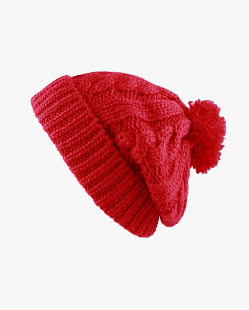 The Hat DepotCurly Knit Pom Beanie 3030