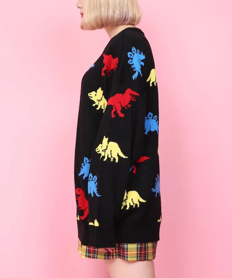 W❤️C Zaurus dinosaur pastel sweater